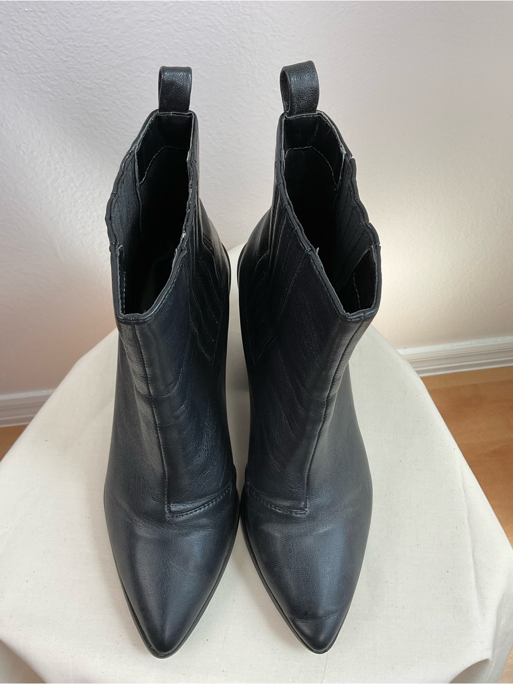 Nasty Gal Black Pointed Toe Heeled Boots